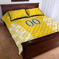 Custom Moldova Football Quilt Bed Set Tricolorii Tree Of Life Yellow Version - Wonder Print Shop