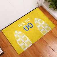 Custom Moldova Football Rubber Doormat Tricolorii Tree Of Life Yellow Version - Wonder Print Shop