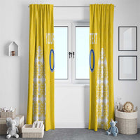 Custom Moldova Football Window Curtain Tricolorii Tree Of Life Yellow Version - Wonder Print Shop