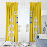 Custom Moldova Football Window Curtain Tricolorii Tree Of Life Yellow Version - Wonder Print Shop