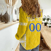 Custom Moldova Football Women Casual Shirt Tricolorii Tree Of Life Yellow Version - Wonder Print Shop