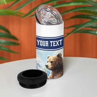 Personalized Finland 4 in 1 Can Cooler Tumbler Brown Bear With Lily Of The Valley - Wonder Print Shop