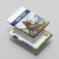 Personalized Finland Canvas Wall Art Brown Bear With Lily Of The Valley - Wonder Print Shop