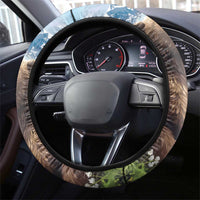 Finland Steering Wheel Cover Brown Bear With Lily Of The Valley - Wonder Print Shop