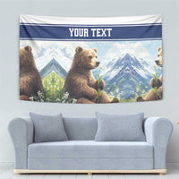 Personalized Finland Tapestry Brown Bear With Lily Of The Valley - Wonder Print Shop