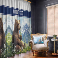 Personalized Finland Window Curtain Brown Bear With Lily Of The Valley - Wonder Print Shop