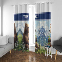 Personalized Finland Window Curtain Brown Bear With Lily Of The Valley - Wonder Print Shop