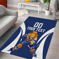 Custom Finland Hockey Area Rug Suomi Leijonat Mascot - Wonder Print Shop