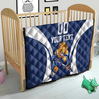 Custom Finland Hockey Quilt Suomi Leijonat Mascot - Wonder Print Shop