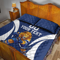 Custom Finland Hockey Quilt Bed Set Suomi Leijonat Mascot - Wonder Print Shop