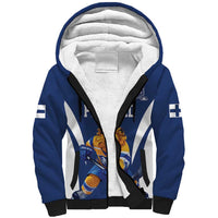 Custom Finland Hockey Sherpa Hoodie Suomi Leijonat Mascot - Wonder Print Shop