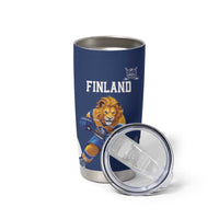 Custom Finland Hockey Tumbler Cup Suomi Leijonat Mascot - Wonder Print Shop