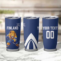 Custom Finland Hockey Tumbler Cup Suomi Leijonat Mascot - Wonder Print Shop