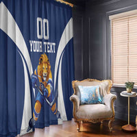 Custom Finland Hockey Window Curtain Suomi Leijonat Mascot - Wonder Print Shop