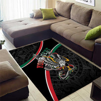 Mexico Eagle Spirit Personalized Area Rug Ancient Aztec Pattern - Wonder Print Shop