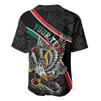 Mexico Eagle Spirit Personalized Baseball Jersey Ancient Aztec Pattern - Wonder Print Shop