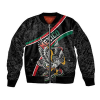Mexico Eagle Spirit Personalized Bomber Jacket Ancient Aztec Pattern - Wonder Print Shop