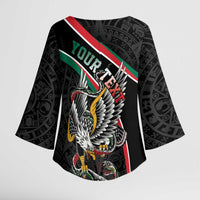 Mexico Eagle Spirit Personalized Kimono Sleeve Blouse Ancient Aztec Pattern - Wonder Print Shop