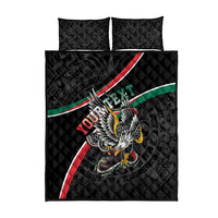 Mexico Eagle Spirit Personalized Quilt Bed Set Ancient Aztec Pattern - Wonder Print Shop