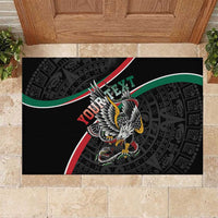 Mexico Eagle Spirit Personalized Rubber Doormat Ancient Aztec Pattern - Wonder Print Shop