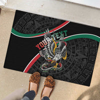 Mexico Eagle Spirit Personalized Rubber Doormat Ancient Aztec Pattern - Wonder Print Shop