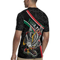 Mexico Eagle Spirit Personalized Rugby Jersey Ancient Aztec Pattern - Wonder Print Shop