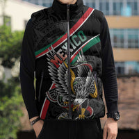Mexico Eagle Spirit Personalized Sleeveless Puffer Jacket Ancient Aztec Pattern - Wonder Print Shop