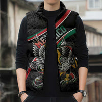 Mexico Eagle Spirit Personalized Sleeveless Puffer Jacket Ancient Aztec Pattern - Wonder Print Shop