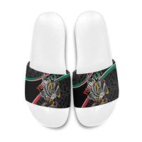 Mexico Eagle Spirit Personalized Slide Sandals Ancient Aztec Pattern - Wonder Print Shop