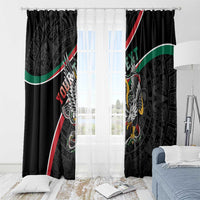 Mexico Eagle Spirit Personalized Window Curtain Ancient Aztec Pattern - Wonder Print Shop