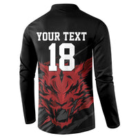 Custom South Korea Football Button Sweatshirt Taegeuk Warriors Spirit - Wonder Print Shop