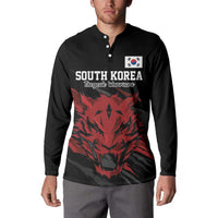 Custom South Korea Football Button Sweatshirt Taegeuk Warriors Spirit - Wonder Print Shop