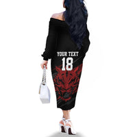 Custom South Korea Football Family Matching Off The Shoulder Long Sleeve Dress and Hawaiian Shirt Taegeuk Warriors Spirit - Wonder Print Shop