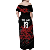 Custom South Korea Football Family Matching Off Shoulder Maxi Dress and Hawaiian Shirt Taegeuk Warriors Spirit - Wonder Print Shop