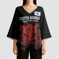 Custom South Korea Football Kimono Sleeve Blouse Taegeuk Warriors Spirit - Wonder Print Shop