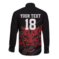 Custom South Korea Football Long Sleeve Button Shirt Taegeuk Warriors Spirit - Wonder Print Shop