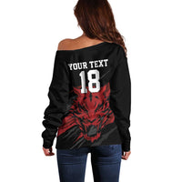Custom South Korea Football Off Shoulder Sweater Taegeuk Warriors Spirit - Wonder Print Shop