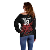 Custom South Korea Football Off Shoulder Sweater Taegeuk Warriors Spirit - Wonder Print Shop