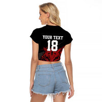 Custom South Korea Football Raglan Cropped T Shirt Taegeuk Warriors Spirit - Wonder Print Shop