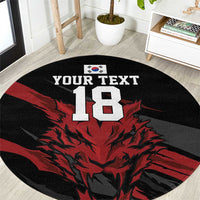 Custom South Korea Football Round Carpet Taegeuk Warriors Spirit - Wonder Print Shop
