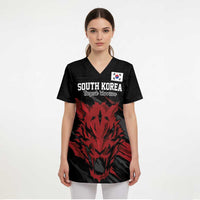 Custom South Korea Football Scrub Top Taegeuk Warriors Spirit - Wonder Print Shop