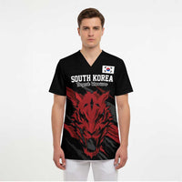 Custom South Korea Football Scrub Top Taegeuk Warriors Spirit - Wonder Print Shop
