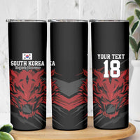 Custom South Korea Football Skinny Tumbler Taegeuk Warriors Spirit - Wonder Print Shop
