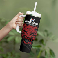 Custom South Korea Football Tumbler With Handle Taegeuk Warriors Spirit - Wonder Print Shop