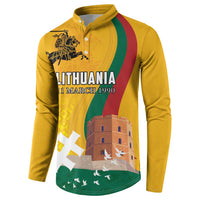 Personalized Lithuania Independence Restoration Day Button Sweatshirt Gediminas Tower Flag Style