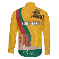 Personalized Lithuania Independence Restoration Day Family Matching Long Sleeve Bodycon Dress and Hawaiian Shirt Gediminas Tower Flag Style