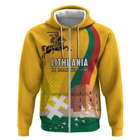 Personalized Lithuania Independence Restoration Day Hoodie Gediminas Tower Flag Style