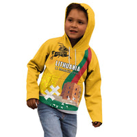 Personalized Lithuania Independence Restoration Day Kid Hoodie Gediminas Tower Flag Style