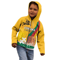 Personalized Lithuania Independence Restoration Day Kid Hoodie Gediminas Tower Flag Style