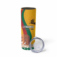 Personalized Lithuania Independence Restoration Day Skinny Tumbler Gediminas Tower Flag Style